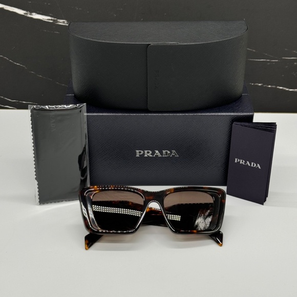 NEW PR 08YS 01V8C1 PRADA BROWN BUTTERFLY SPR 08Y 01V8C1 WOMEN SUNGLASSES - Picture 12 of 12